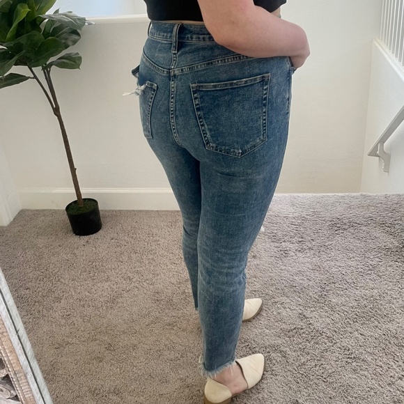 Truly Skinny Distressed Hipster Hippie Artsy Boho Bohemian Ripped Modern Jeans - Picture 5 of 6